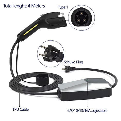 3-EVMOTIONS Zeta EVSE Type1 (max. 16A) EV Nabíjacie